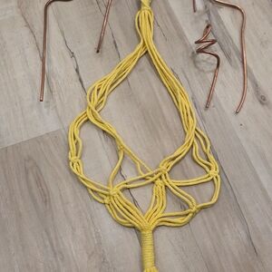 Yellow Macrame Plant Hanger